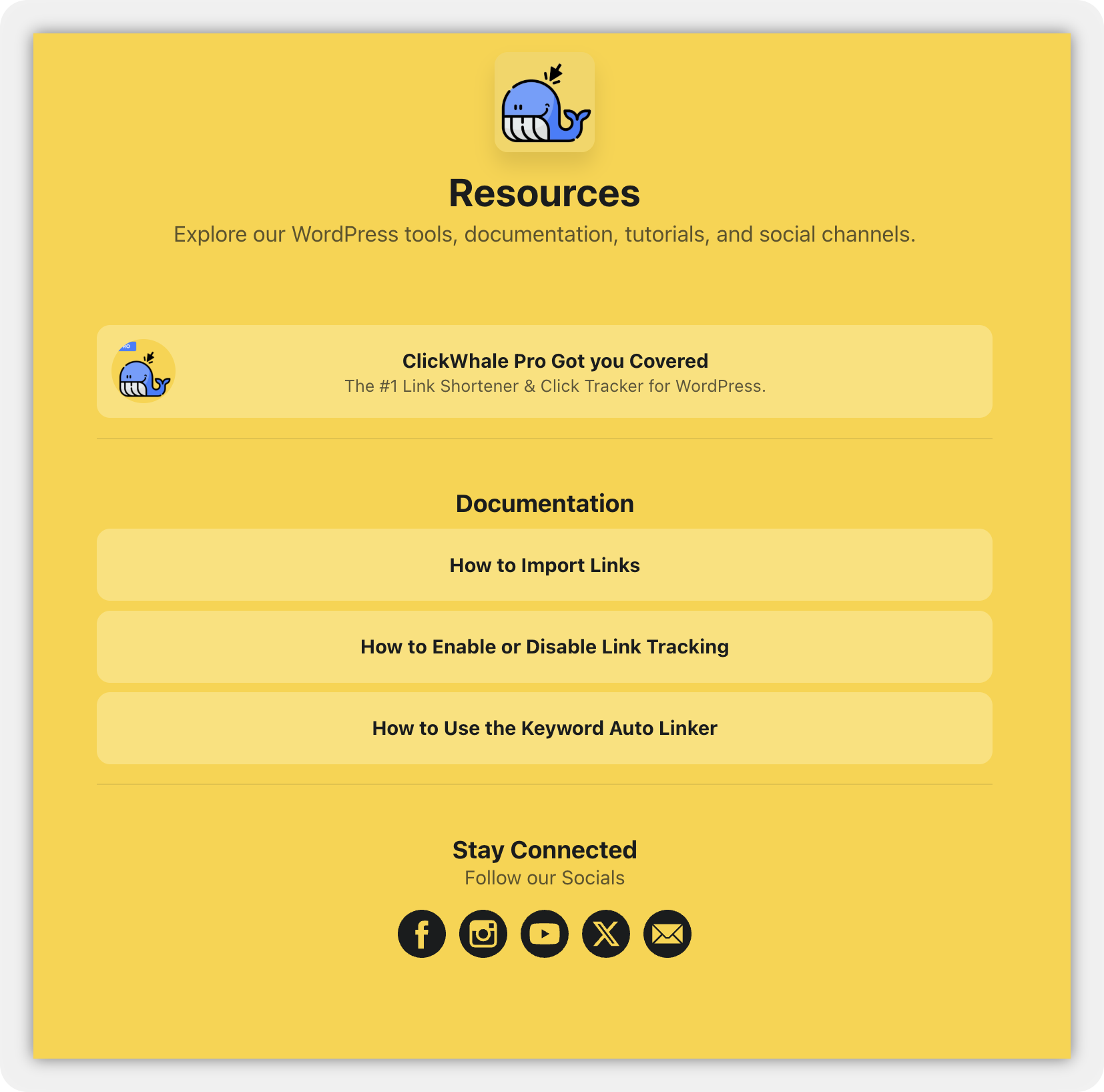 Finished Link Page on the front end