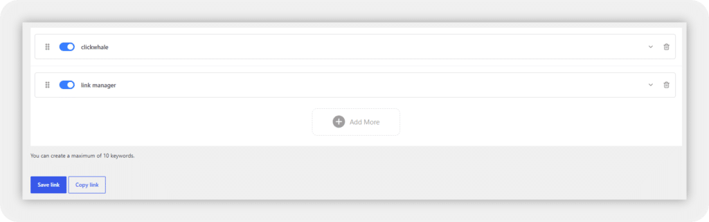 ClickWhale Keyword Auto Linker Keywords