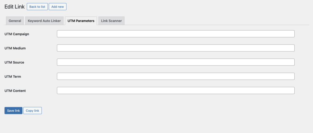 Utm parameters