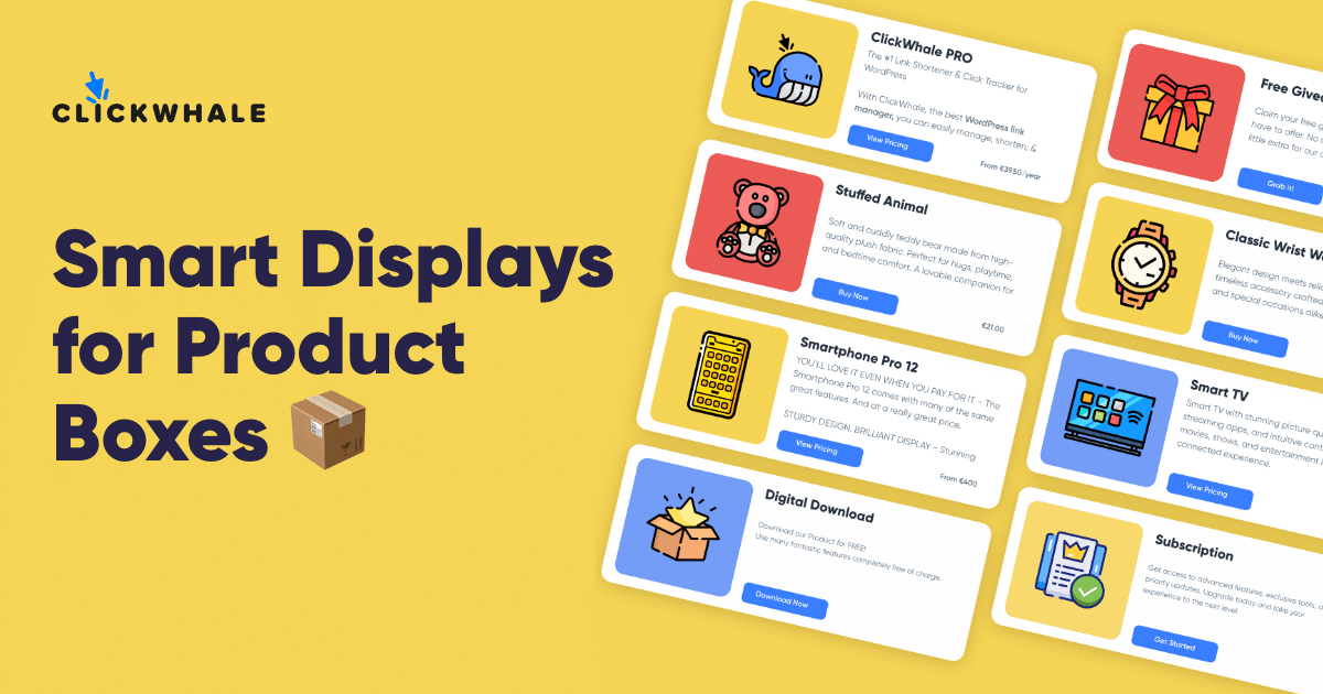 Smart Displays & Product Boxes for WordPress | ClickWhale