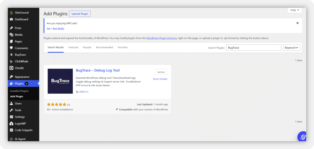 ClickWhale BugTrace Plugin