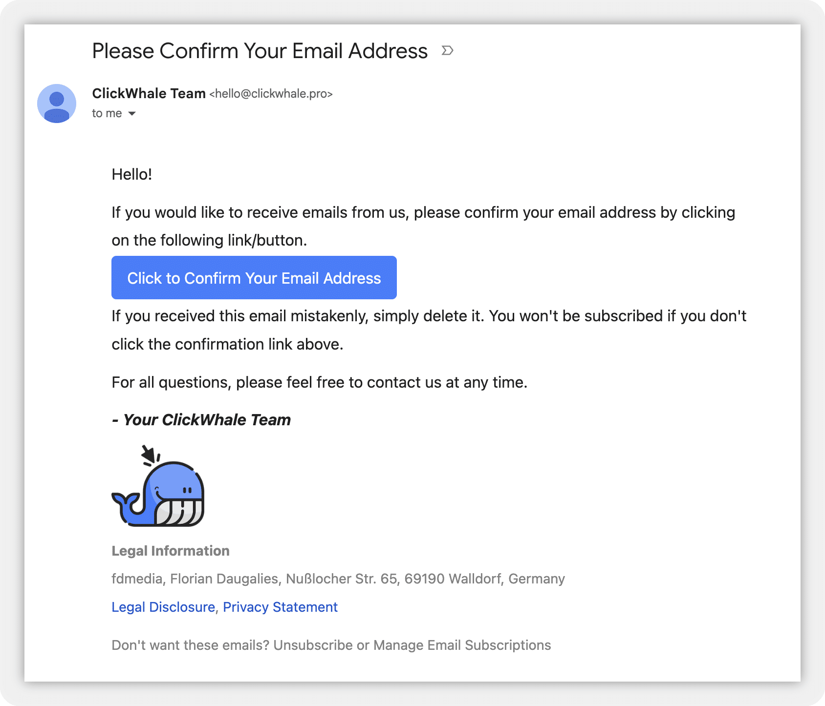 ClickWhale Confirm Email ClickWhale Confirm Email